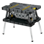 Heavy-Duty Folding Workbench – Portable Work Table with Clamps, Tool Storage, Weather-Resistant Sawhorse Stand